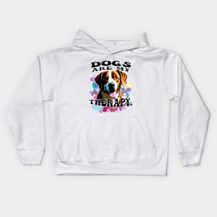 Dogs Are My Therapy T-shirt, Pawprints Tees, Gift Shirt, Dog-lover T-shirt, Funny Animal Shirt, Graphic Tees Kids Hoodie